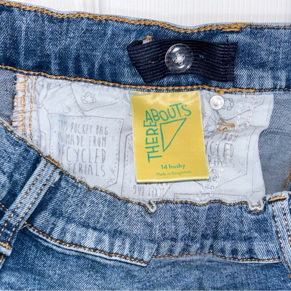 Thereabouts Boys Jeans Size 14 Husky Slim Fit Blue Denim Straight Leg Casual - Picture 4 of 4